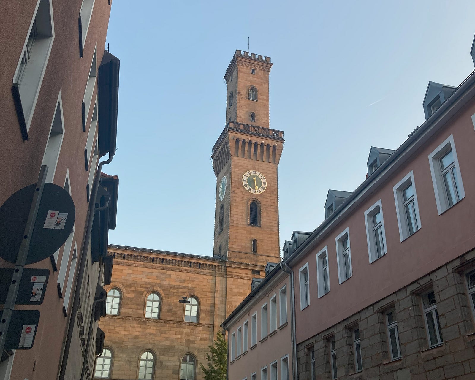 Morning view of city hall of Fürth, Germany