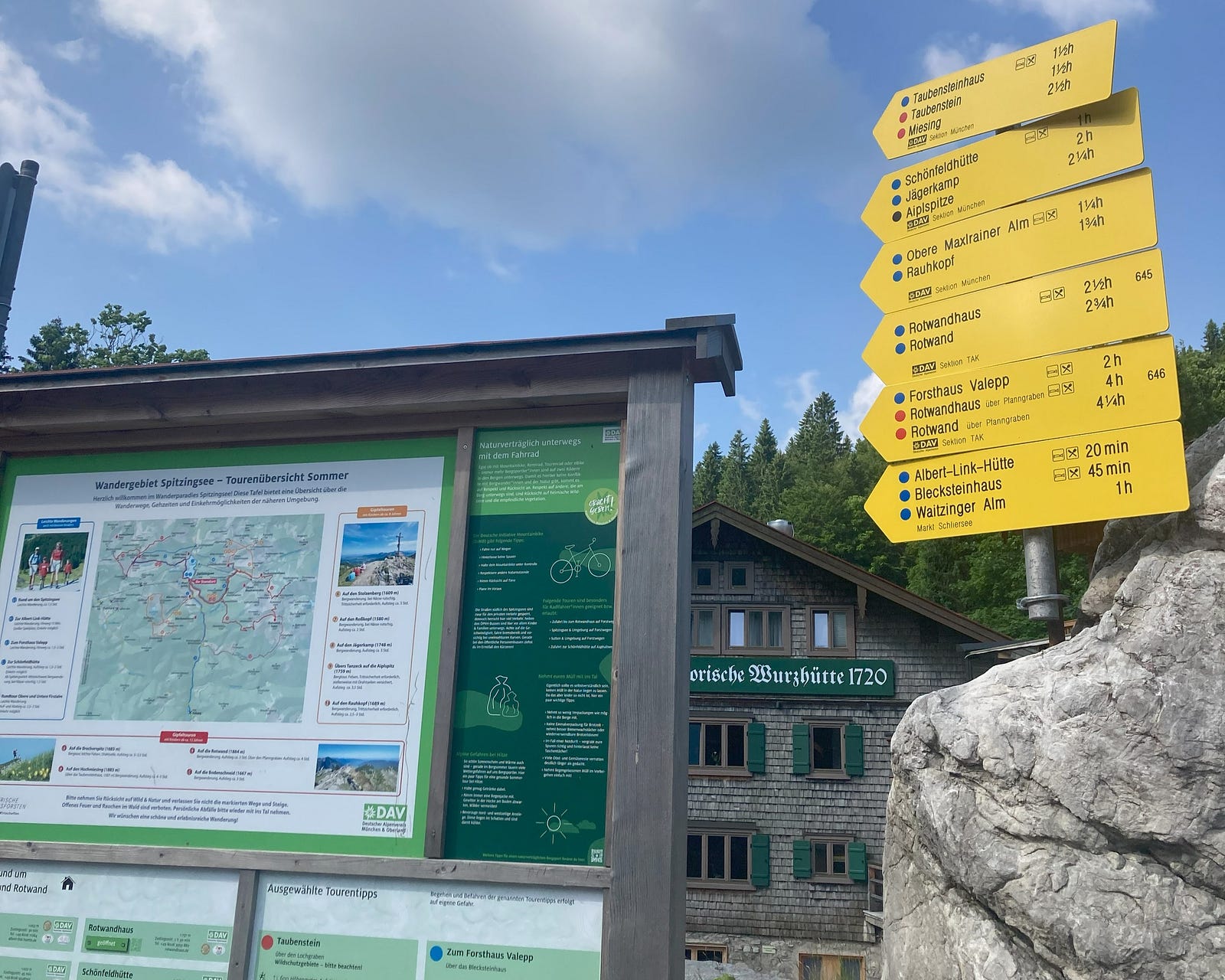 Route map and instructions for reaching the Rotwand